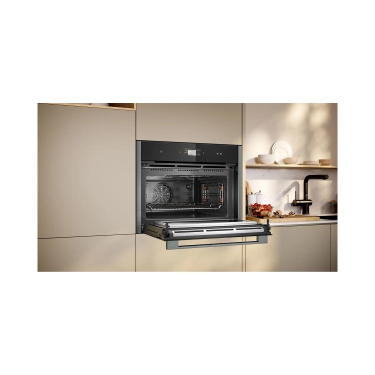 Neff N90 Pyrolytic 45L Built In Combination Microwave Oven - Graphite