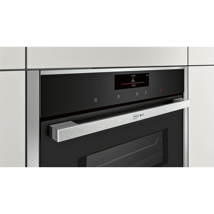 Neff N90 Compact Combination Microwave Oven With Pyrolytic Cleaning - Black