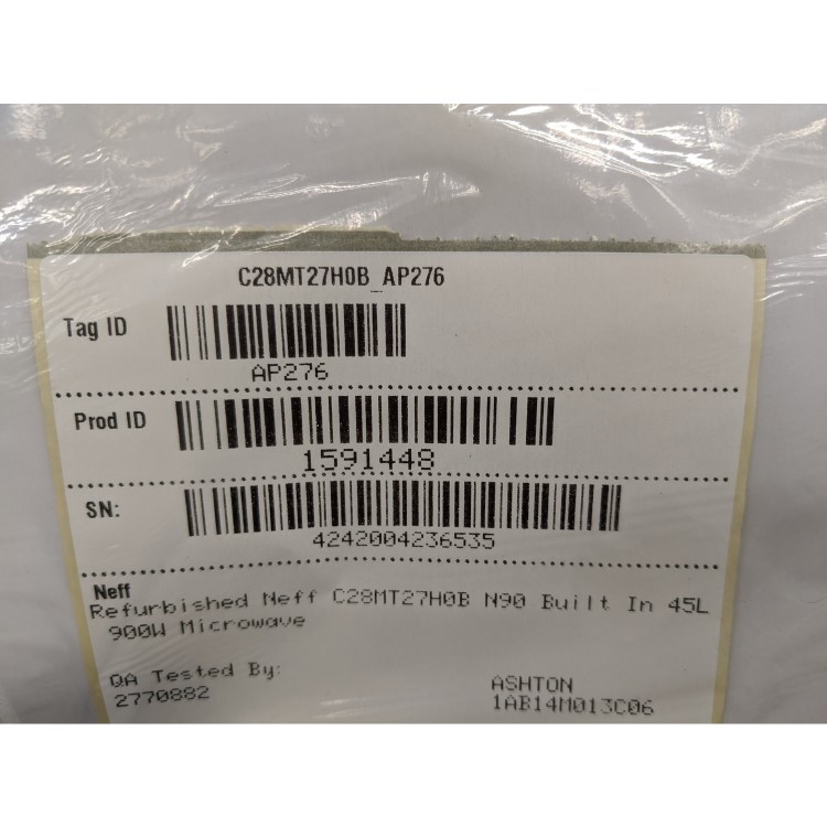 Refurbished Neff C28MT27H0B N90 Built In 45L 900W Microwave