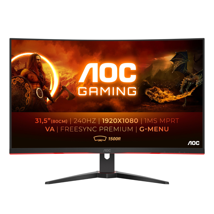 AOC C32G2ZE/BK 31.5" VA Full HD 240Hz Curved Gaming Monitor