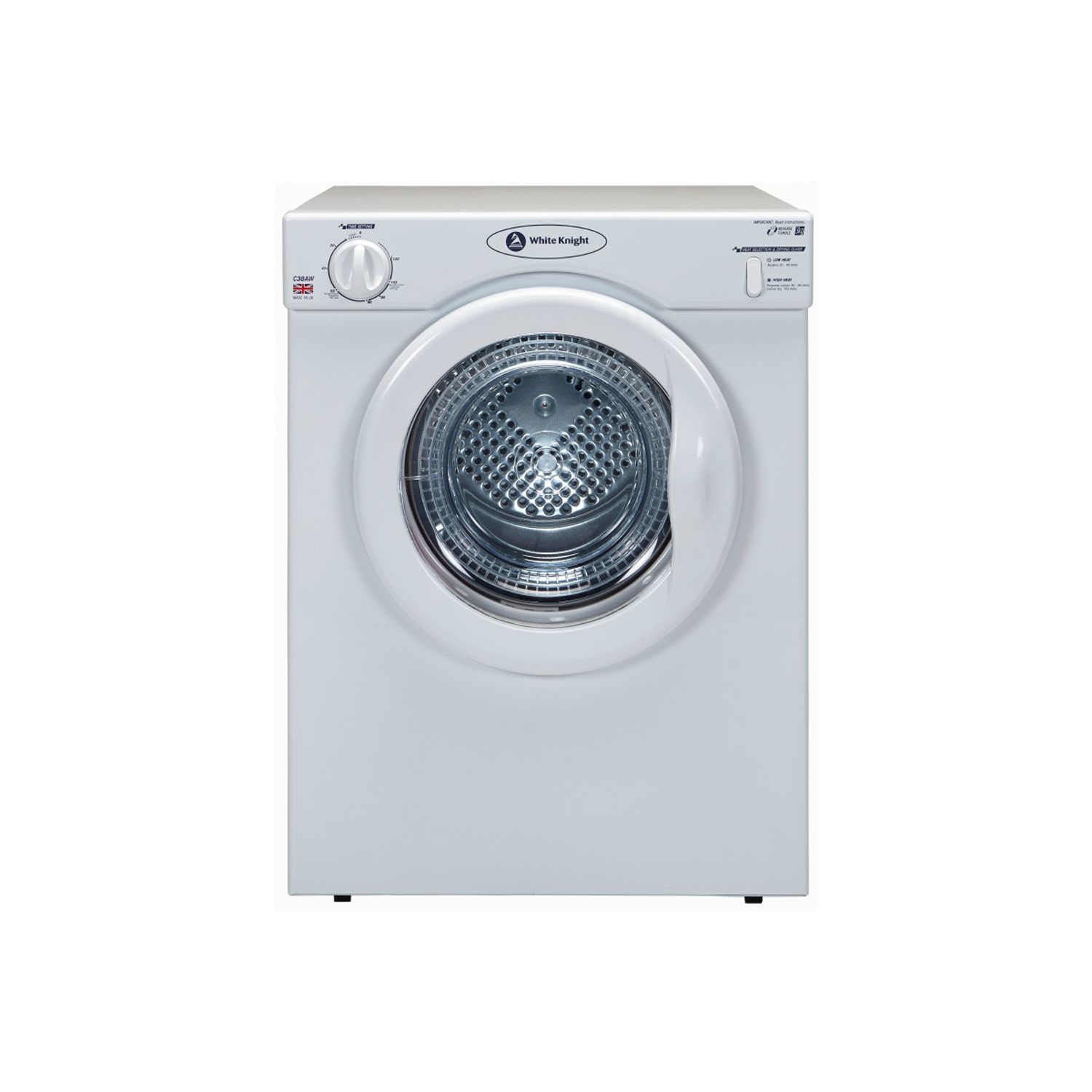 White Knight C39AW 3.5kg Freestanding Vented Tumble Dryer White Page 1 BuyItDirect.ie