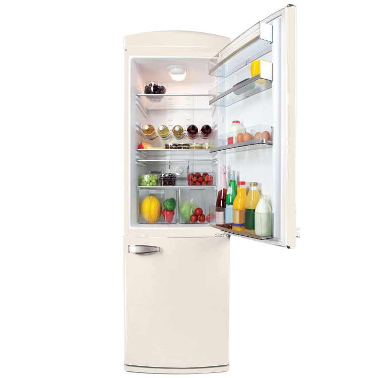 Servis C60185NFC-L Retro Left Hand Hinge Freestanding Fridge Freezer Cream