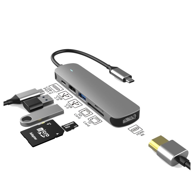 Prevo C605A USB Type-C 6-In-1 Hub Docking Station