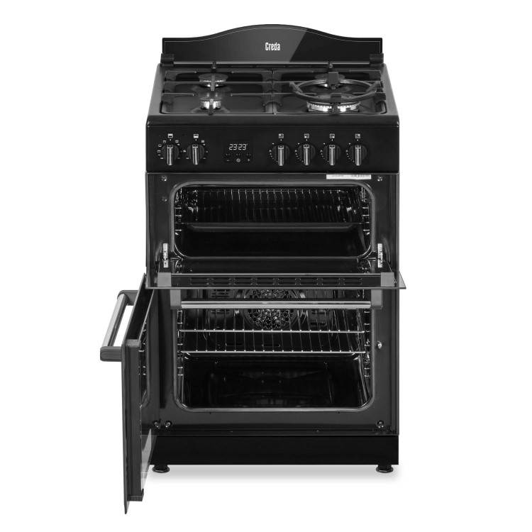 Refurbished Creda C60DFMRBL 60cm Double Oven Dual Fuel Mini Range Cooker Black