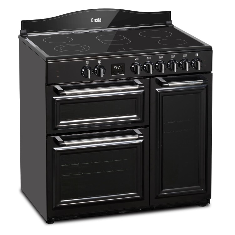 Creda 90cm Triple Cavity Electric Range Cooker - Black