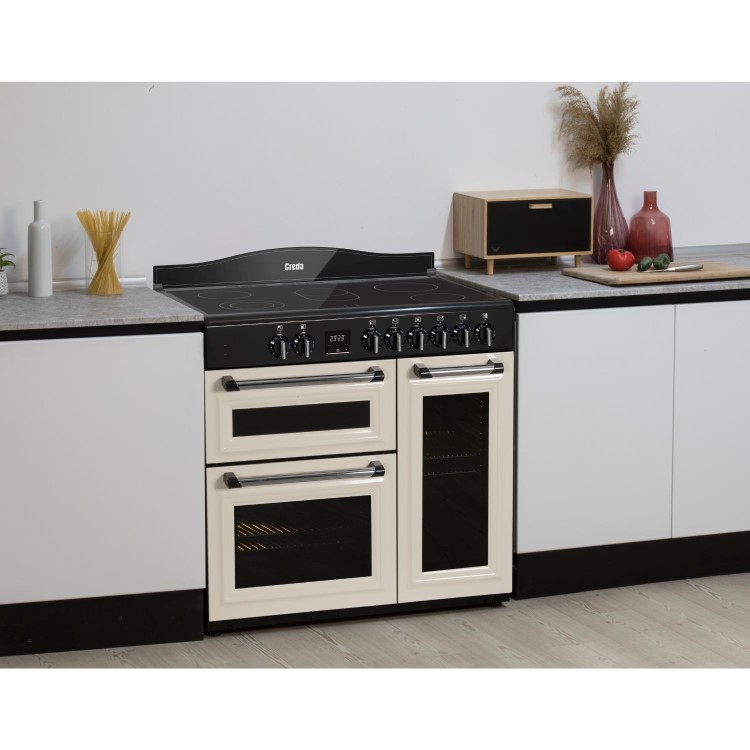 Creda 90cm Triple Cavity Electric Range Cooker - Cream