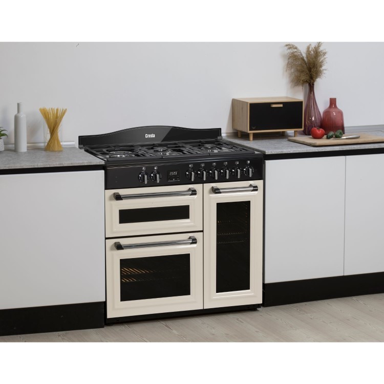 Creda 90cm Triple Cavity Dual Fuel Range Cooker - Cream