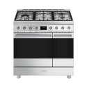 C92GPX2 Smeg 90cm Dual Fuel Range Cooker - Stainless Steel