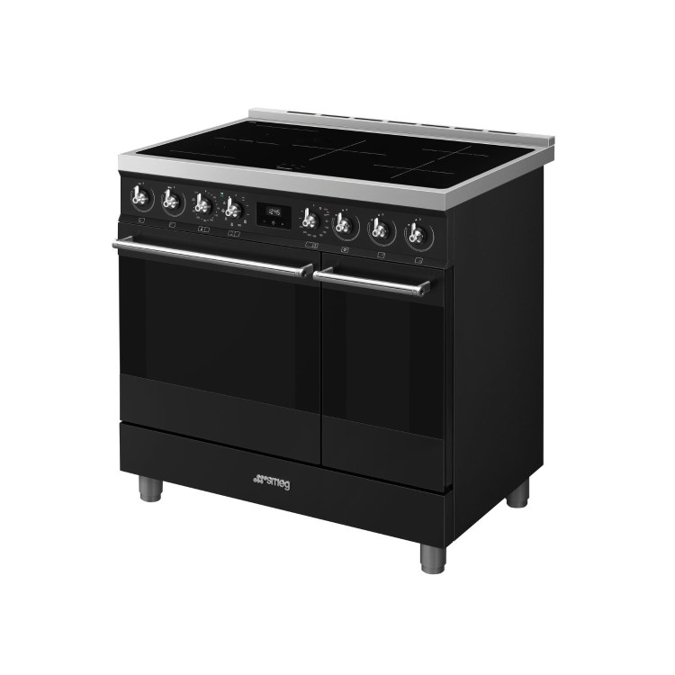 Smeg Symphony 90cm Electric Induction Range Cooker - Black