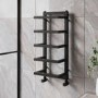 GRADE A1 - Black Vertical Heated Towel Shelf Radiator 700 x 300mm - Cairo