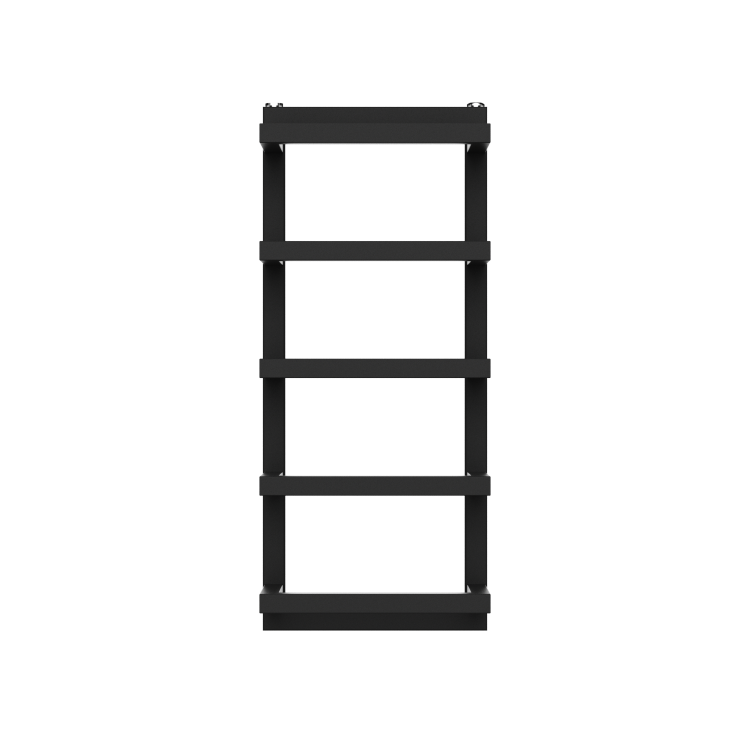 GRADE A1 - Black Vertical Heated Towel Shelf Radiator 700 x 300mm - Cairo