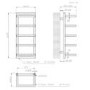 GRADE A1 - Black Vertical Heated Towel Shelf Radiator 700 x 300mm - Cairo
