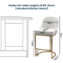 ONLY OPENED - Callie 2 tone Beige Boucle Counter Stool with brass legs