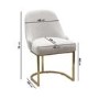 Set of 6 Beige Boucle Dining Chairs with Gold Legs - Callie