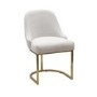 Set of 6 Beige Boucle Dining Chairs with Gold Legs - Callie