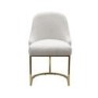 Set of 6 Beige Boucle Dining Chairs with Gold Legs - Callie