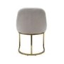 Set of 6 Beige Boucle Dining Chairs with Gold Legs - Callie