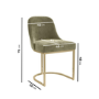 Set of 2 Sage Green Velvet Dining Chairs with Gold Legs - Callie