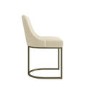 Set of 2 Beige Upholstered Dining Chairs with Brass Legs - Callie