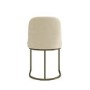 Set of 2 Beige Upholstered Dining Chairs with Brass Legs - Callie