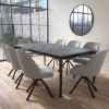 Marble Effect Extendable Ceramic Dining Table in Black - Seats 6-8 - Camilla