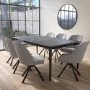 Marble Effect Extendable Ceramic Dining Table in Black - Seats 6-8 - Camilla