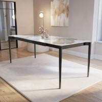 Large Marble Ceramic Extendable Dining Table - Seats 6 - 8 - Camilla Large Marble Ceramic Extendable Dining Table - Seats 6 - 8 - Camilla