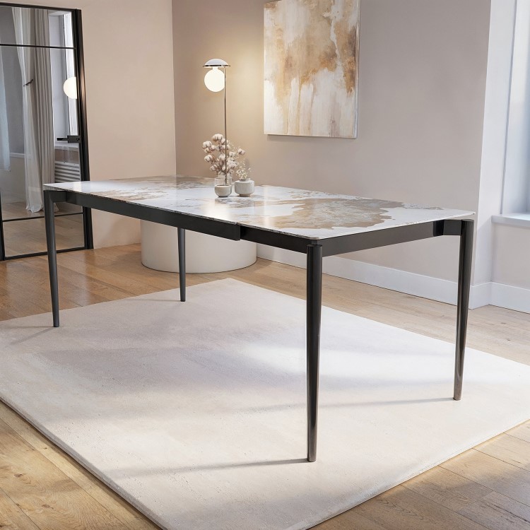 Large Marble Ceramic Extendable Dining Table - Seats 6 - 8 - Camilla