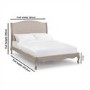 Oatmeal Fabric and Oak Wooden King Size Bed Frame - Camille