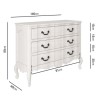 Camilla 3 Drawer Accent Hallway Storage with Curved Detail in White