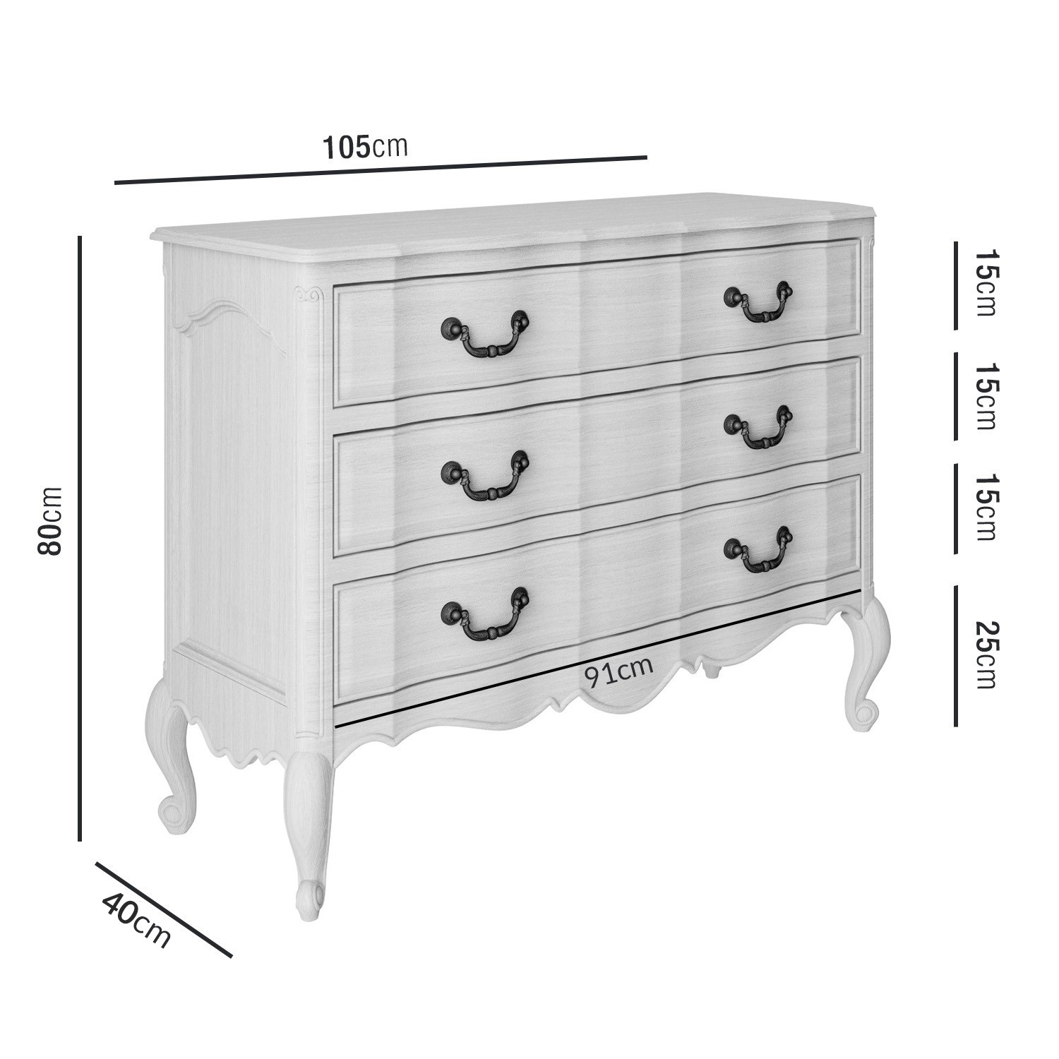 French Chateau Handmade Grey Chest Of Drawers Buy It Direct