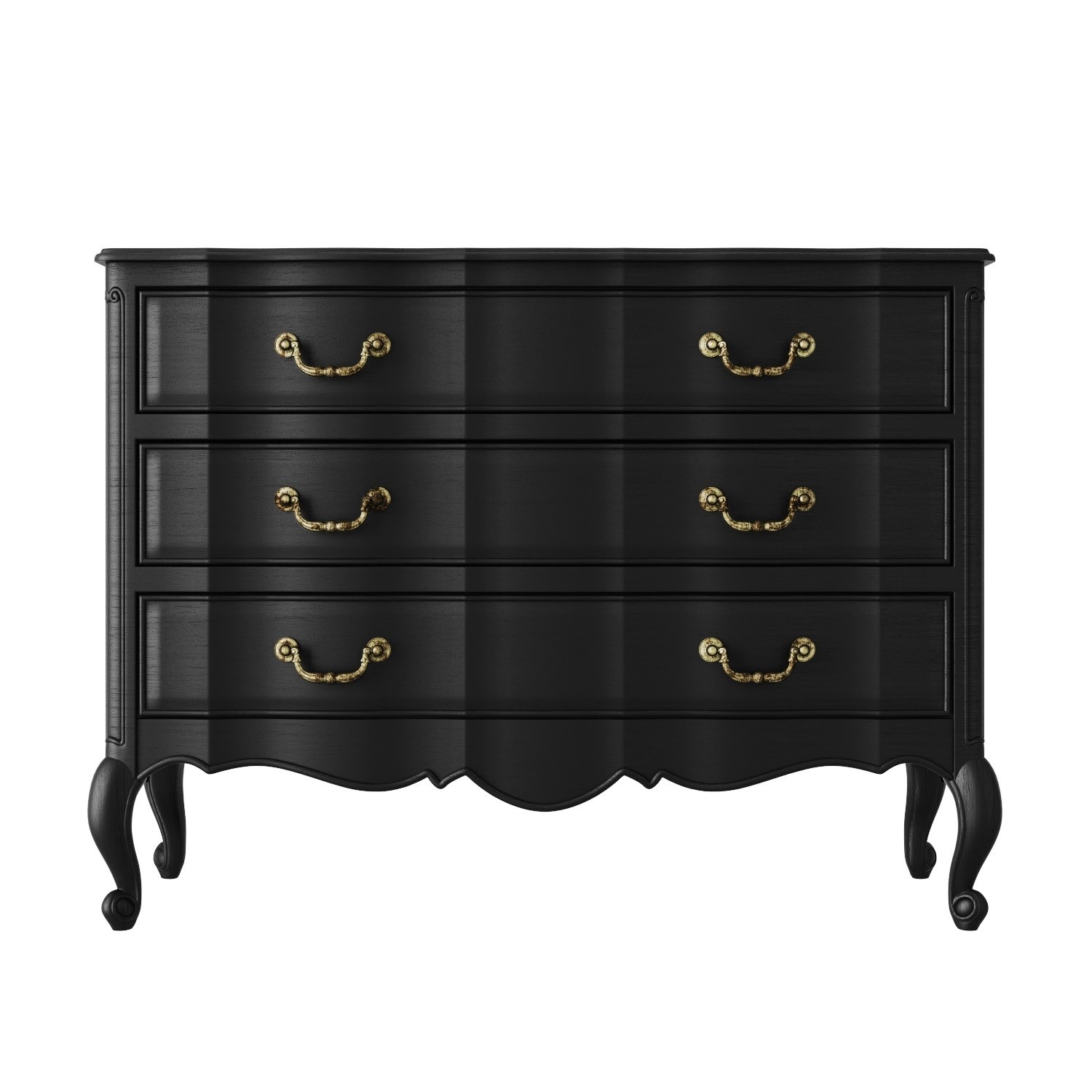 French Chateau Handmade Black Chest Of Drawers 3 Drawer Buy It