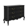 French Chateau Handmade Black Chest of Drawers - 3 Drawer