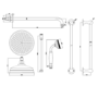 Brushed Brass 2 Outlet  Wall Mounted Thermostatic Mixer Shower Set with Hand Shower - Cambridge
