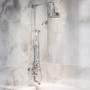 GRADE A1 - Chrome Traditional Thermostatic Mixer Shower Set with Bath Filler Spout- Slide Rail Kit & Hand Shower - Camden