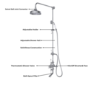 GRADE A1 - Chrome Traditional Thermostatic Mixer Shower Set with Bath Filler Spout- Slide Rail Kit & Hand Shower - Camden