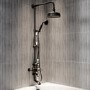 Black Traditional Thermostatic Bath Mixer Shower Set with Bath Filler Spout - Slide Rail Kit & Hand Shower - Camden