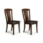 Julian Bowen Canterbury Pair of Mahogany Dining Chairs with Brown Faux Leather Seat