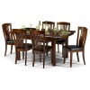 Julian Bowen Canterbury Pair of Mahogany Dining Chairs with Brown Faux Leather Seat