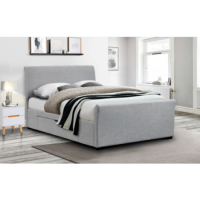 Julian Bowen Capri Fabric Bed with 2 Drawers in Light Grey - Double