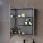 GRADE A1 - Single Door Chrome Bathroom Mirror Cabinet with Battery Operated Lights 500 x 700mm - Capricorn