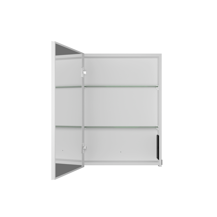 GRADE A1 - Single Door Chrome Bathroom Mirror Cabinet with Battery Operated Lights 500 x 700mm - Capricorn