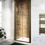 800mm Brushed Brass Bi-Fold Shower Door 6mm Glass - Carina
