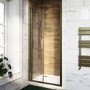 800mm Brushed Brass Bi-Fold Shower Door 6mm Glass - Carina