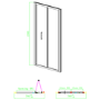ALMOST PERFECT - Brushed Brass 6mm Glass Square Bifold Shower Enclosure 800x800mm - Carina