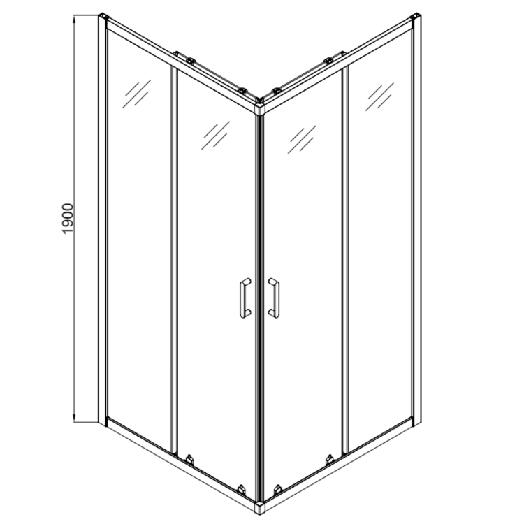 GRADE A1 - Carina 800x800mm 6mm Corner Entry  Enclosure