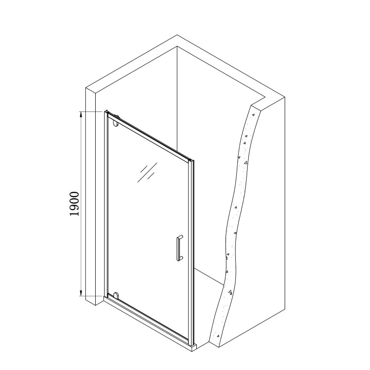 GRADE A1 - 800mm Chrome Hinged Shower Door 6mm Glass - Carina
