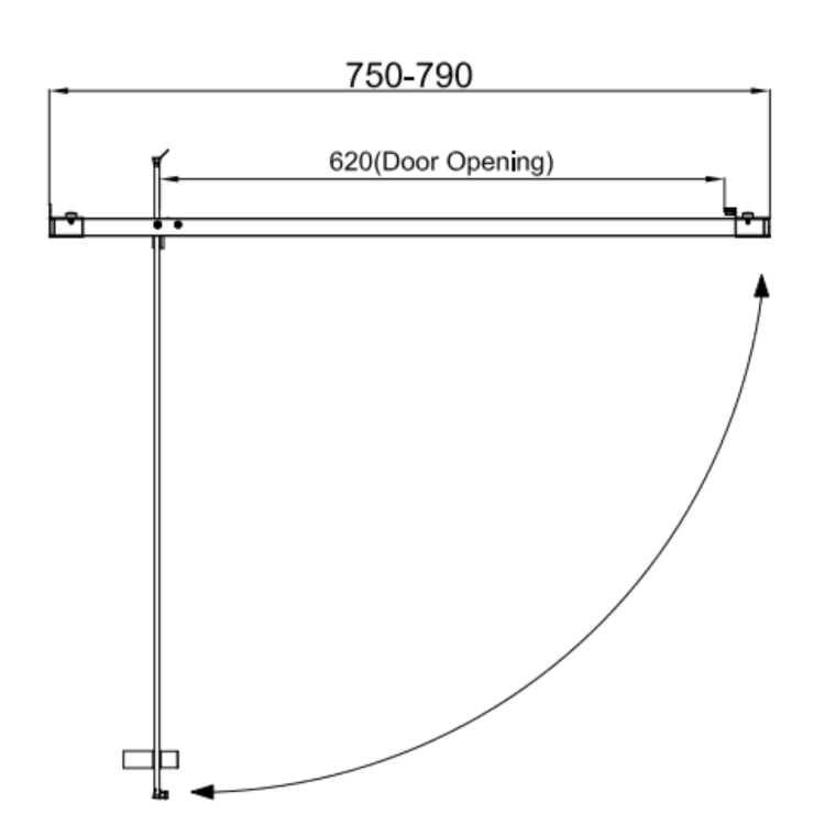 GRADE A1 - 800mm Chrome Hinged Shower Door 6mm Glass - Carina