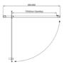 Carina 900mm 6mm Hinged Door