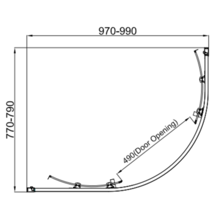 ALMOST PERFECT - Chrome 6mm Glass Offset Quadrant Shower Enclosure 1000x800mm - Carina